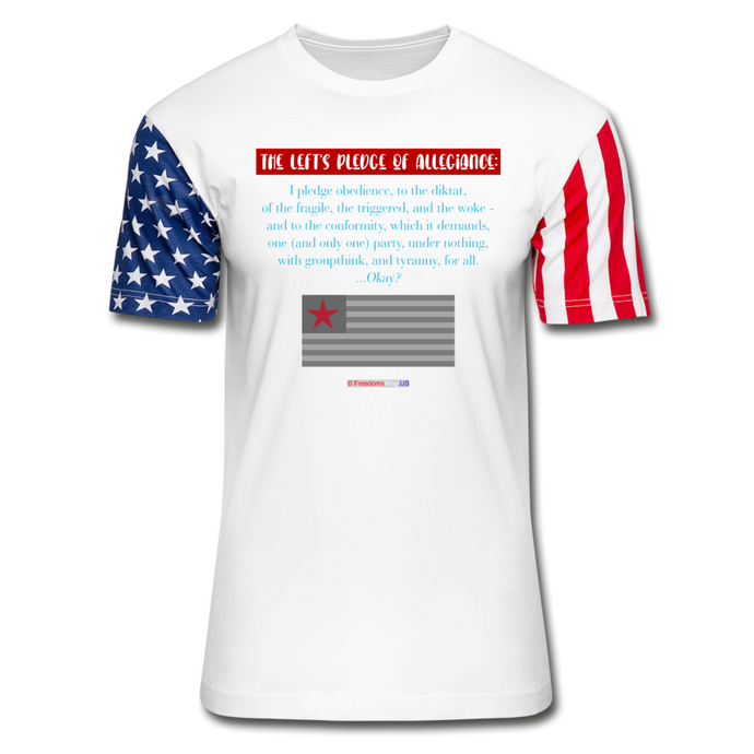 THE LEFT'S PLEDGE OF ALLEGIANCE - Stars & Stripes T-Shirt - white