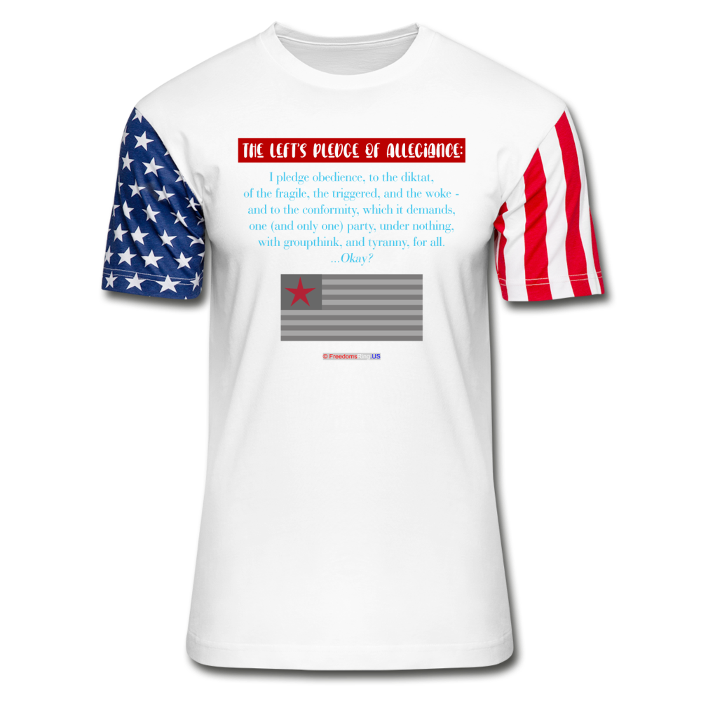 THE LEFT'S PLEDGE OF ALLEGIANCE - Stars & Stripes T-Shirt - white