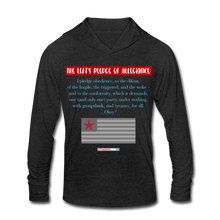 Load image into Gallery viewer, THE LEFT&#39;S PLEDGE OF ALLEGIANCE - Unisex Tri-Blend Hoodie Shirt - heather black
