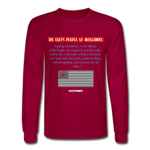 Load image into Gallery viewer, THE LEFT&#39;S PLEDGE OF ALLEGIANCE - Men&#39;s Long Sleeve T-Shirt - dark red
