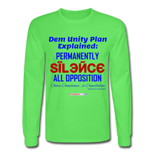 Load image into Gallery viewer, DEM UNITY PLAN - Men&#39;s Long Sleeve T-Shirt - kiwi
