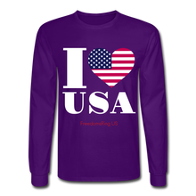 Load image into Gallery viewer, I LOVE USA - Men&#39;s Long Sleeve T-Shirt - purple
