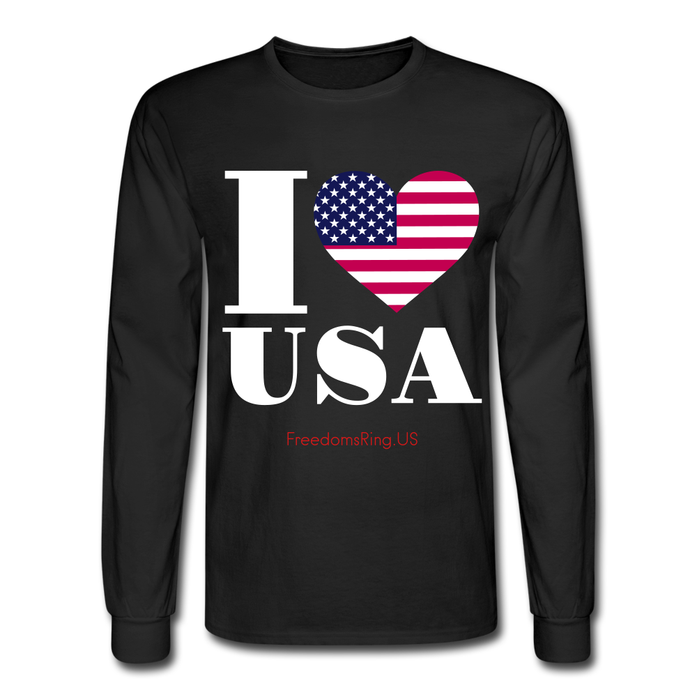 I LOVE USA - Men's Long Sleeve T-Shirt - black