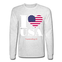 Load image into Gallery viewer, I LOVE USA - Men&#39;s Long Sleeve T-Shirt - light heather gray
