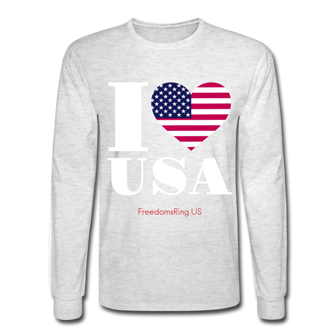 I LOVE USA - Men's Long Sleeve T-Shirt - light heather gray