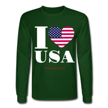 Load image into Gallery viewer, I LOVE USA - Men&#39;s Long Sleeve T-Shirt - forest green
