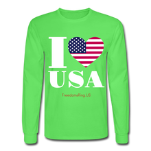 Load image into Gallery viewer, I LOVE USA - Men&#39;s Long Sleeve T-Shirt - kiwi
