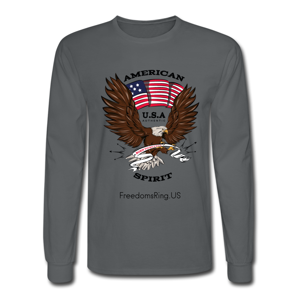 AMERICAN SPIRIT - Men's Long Sleeve T-Shirt - charcoal