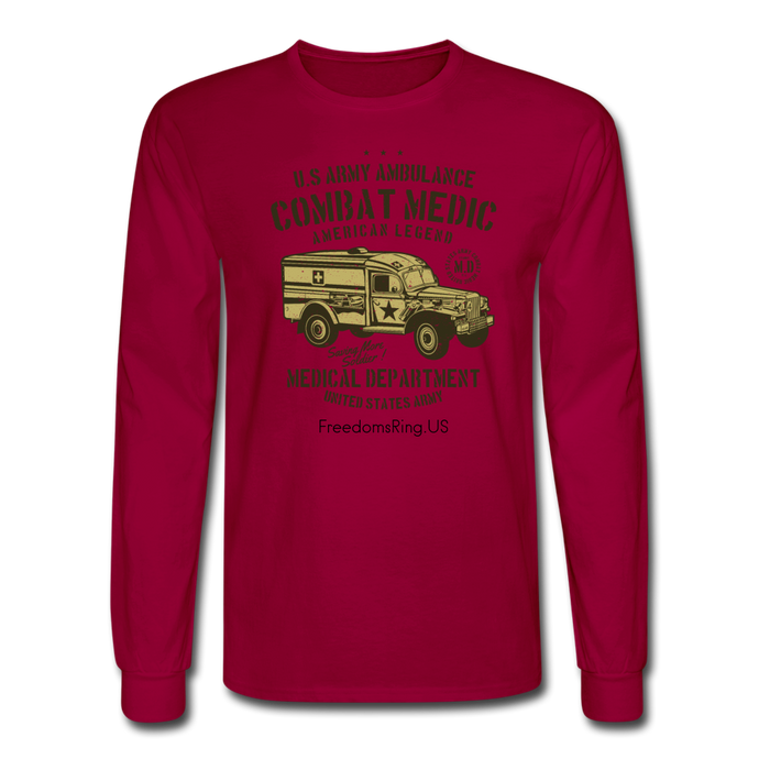 US COMBAT MEDIC - Men's Long Sleeve T-Shirt - dark red