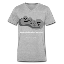 Load image into Gallery viewer, BLESSED ARE THE CANCELLED - Men&#39;s V-Neck T-Shirt - heather gray
