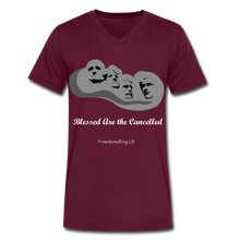 Load image into Gallery viewer, BLESSED ARE THE CANCELLED - Men&#39;s V-Neck T-Shirt - maroon
