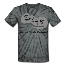 Load image into Gallery viewer, BLESSED ARE THE CANCELLED - Unisex Tie Dye T-Shirt - spider black
