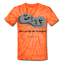 Load image into Gallery viewer, BLESSED ARE THE CANCELLED - Unisex Tie Dye T-Shirt - spider orange
