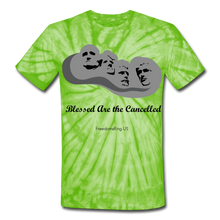 Load image into Gallery viewer, BLESSED ARE THE CANCELLED - Unisex Tie Dye T-Shirt - spider lime green
