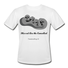 Load image into Gallery viewer, BLESSED ARE THE CANCELLED - Men’s Moisture Wicking Performance T-Shirt - white
