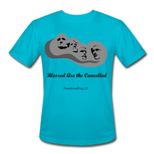 Load image into Gallery viewer, BLESSED ARE THE CANCELLED - Men’s Moisture Wicking Performance T-Shirt - turquoise
