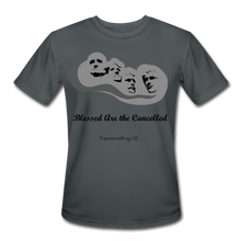 Load image into Gallery viewer, BLESSED ARE THE CANCELLED - Men’s Moisture Wicking Performance T-Shirt - charcoal
