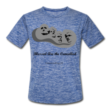 Load image into Gallery viewer, BLESSED ARE THE CANCELLED - Men’s Moisture Wicking Performance T-Shirt - heather blue
