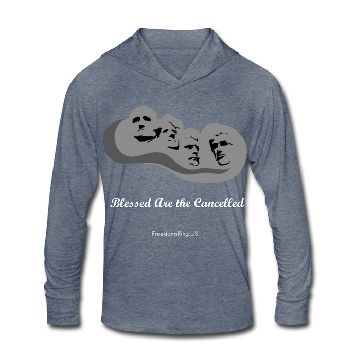 BLESSED ARE THE CANCELLED - Unisex Tri-Blend Hoodie Shirt - heather blue