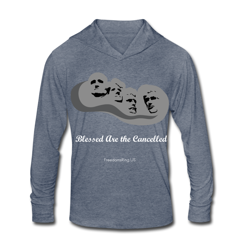 BLESSED ARE THE CANCELLED - Unisex Tri-Blend Hoodie Shirt - heather blue