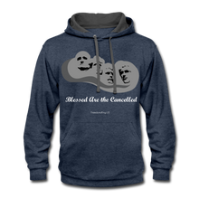 Load image into Gallery viewer, BLESSED ARE THE CANCELLED - Contrast Hoodie - indigo heather/asphalt
