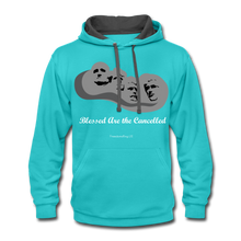 Load image into Gallery viewer, BLESSED ARE THE CANCELLED - Contrast Hoodie - scuba blue/asphalt
