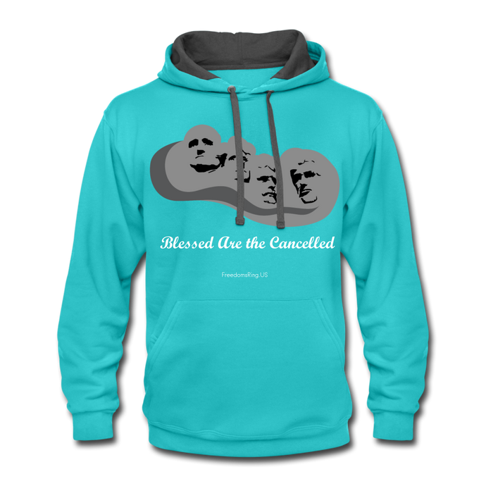 BLESSED ARE THE CANCELLED - Contrast Hoodie - scuba blue/asphalt