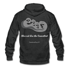 Load image into Gallery viewer, BLESSED ARE THE CANCELLED - Unisex Fleece Zip Hoodie - charcoal gray
