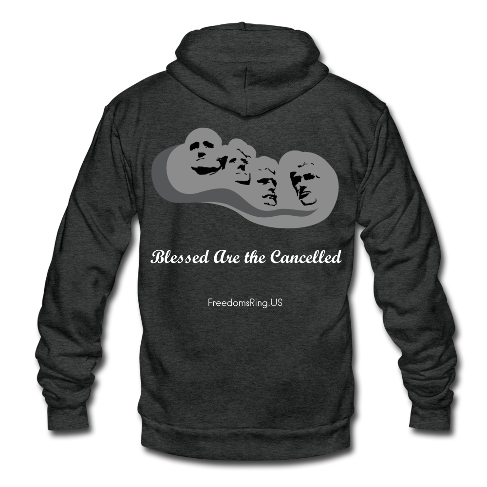 BLESSED ARE THE CANCELLED - Unisex Fleece Zip Hoodie - charcoal gray