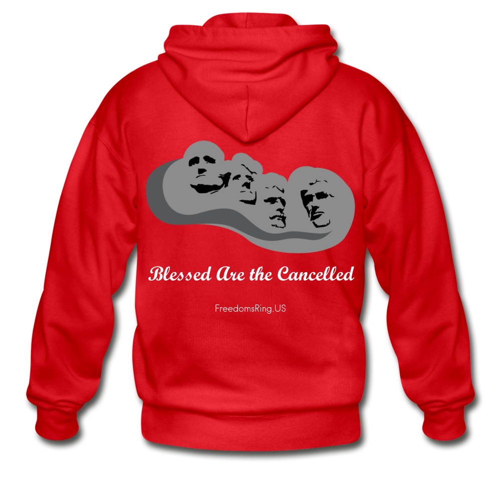 BLESSED ARE THE CANCELLED - Gildan Heavy Blend Adult Zip Hoodie - red