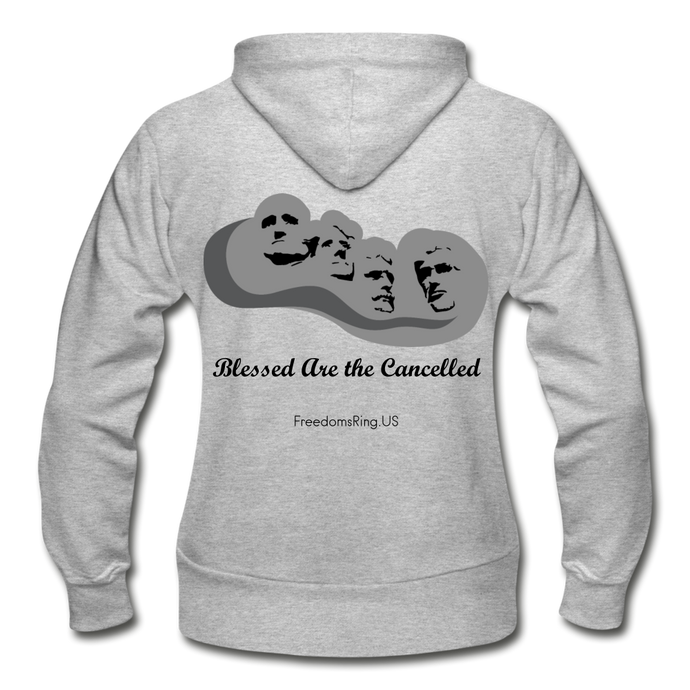 BLESSED ARE THE CANCELLED - Heavy Blend Women's Zip Hoodie - heather gray