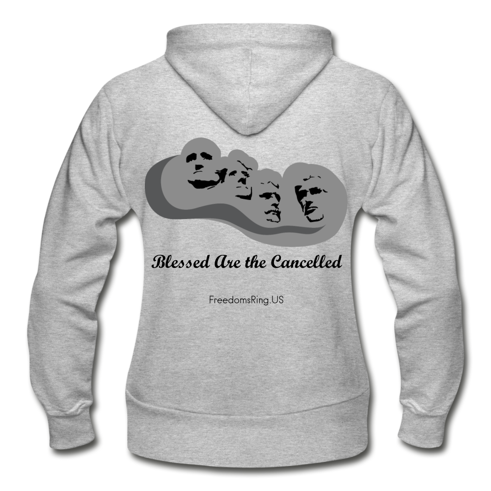 BLESSED ARE THE CANCELLED - Heavy Blend Women's Zip Hoodie - heather gray