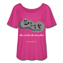 Load image into Gallery viewer, BLESSED ARE THE CANCELLED - Women’s Flowy T-Shirt - dark pink
