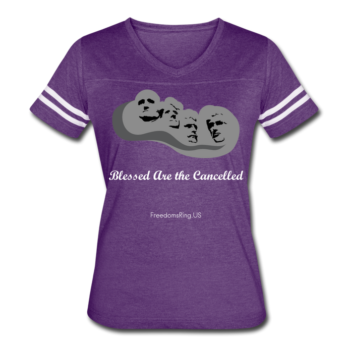 BLESSED ARE THE CANCELLED - Women’s Vintage Sport T-Shirt - vintage purple/white