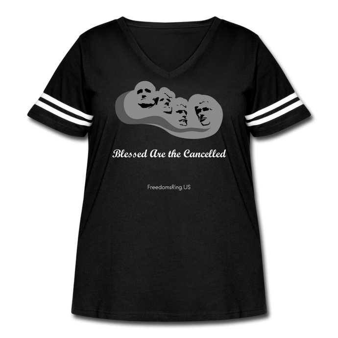 BLESSED ARE THE CANCELLED - Women's Curvy Vintage Sport T-Shirt - black/white