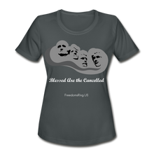 Load image into Gallery viewer, BLESSED ARE THE CANCELLED - Women&#39;s Moisture Wicking Performance T-Shirt - charcoal
