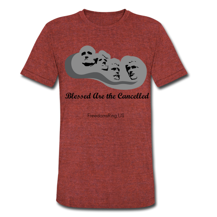 BLESSED ARE THE CANCELLED - Unisex Tri-Blend T-Shirt - heather cranberry