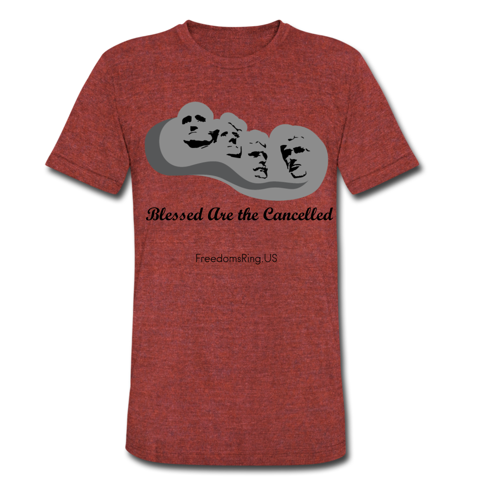 BLESSED ARE THE CANCELLED - Unisex Tri-Blend T-Shirt - heather cranberry