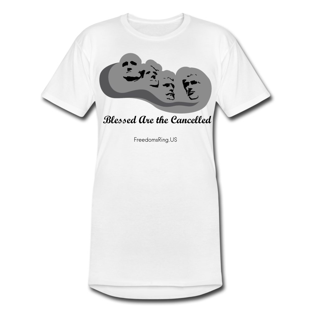 BLESSED ARE THE CANCELLED - Men’s Long Body Urban Tee - white