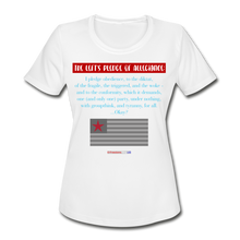 Load image into Gallery viewer, THE LEFT&#39;S PLEDGE OF ALLEGIANCE - Women&#39;s Moisture Wicking Performance T-Shirt - white
