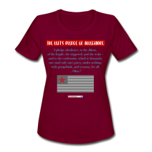 Load image into Gallery viewer, THE LEFT&#39;S PLEDGE OF ALLEGIANCE - Women&#39;s Moisture Wicking Performance T-Shirt - burgundy
