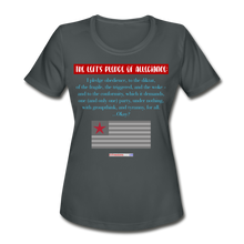 Load image into Gallery viewer, THE LEFT&#39;S PLEDGE OF ALLEGIANCE - Women&#39;s Moisture Wicking Performance T-Shirt - charcoal
