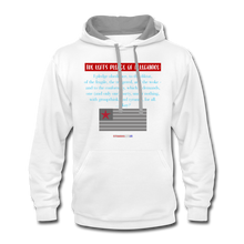 Load image into Gallery viewer, THE LEFT&#39;S PLEDGE OF ALLEGIANCE - Contrast Hoodie - white/gray
