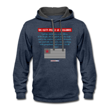 Load image into Gallery viewer, THE LEFT&#39;S PLEDGE OF ALLEGIANCE - Contrast Hoodie - indigo heather/asphalt
