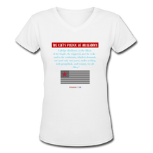 Load image into Gallery viewer, THE LEFT&#39;S PLEDGE OF ALLEGIANCE - Women&#39;s V-Neck T-Shirt - white
