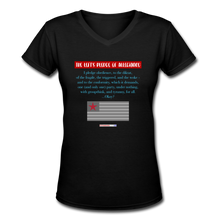 Load image into Gallery viewer, THE LEFT&#39;S PLEDGE OF ALLEGIANCE - Women&#39;s V-Neck T-Shirt - black
