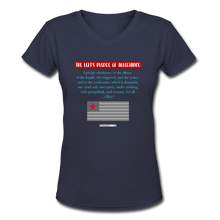 Load image into Gallery viewer, THE LEFT&#39;S PLEDGE OF ALLEGIANCE - Women&#39;s V-Neck T-Shirt - navy
