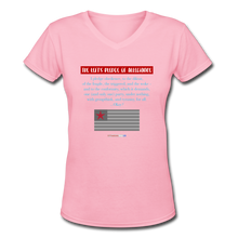 Load image into Gallery viewer, THE LEFT&#39;S PLEDGE OF ALLEGIANCE - Women&#39;s V-Neck T-Shirt - pink
