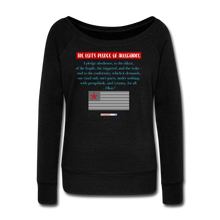 Load image into Gallery viewer, THE LEFT&#39;S PLEDGE OF ALLEGIANCE - Women&#39;s Wideneck Sweatshirt - black
