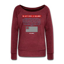 Load image into Gallery viewer, THE LEFT&#39;S PLEDGE OF ALLEGIANCE - Women&#39;s Wideneck Sweatshirt - cardinal triblend
